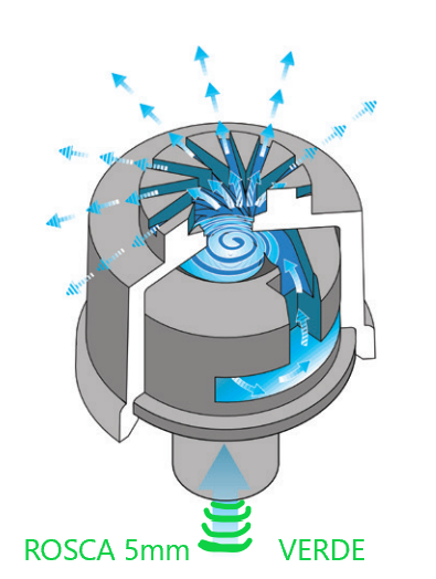 [101070882] RV- CABEZA TORNADO VERDE 54Lph 360° 3.6Mtrs -101070882